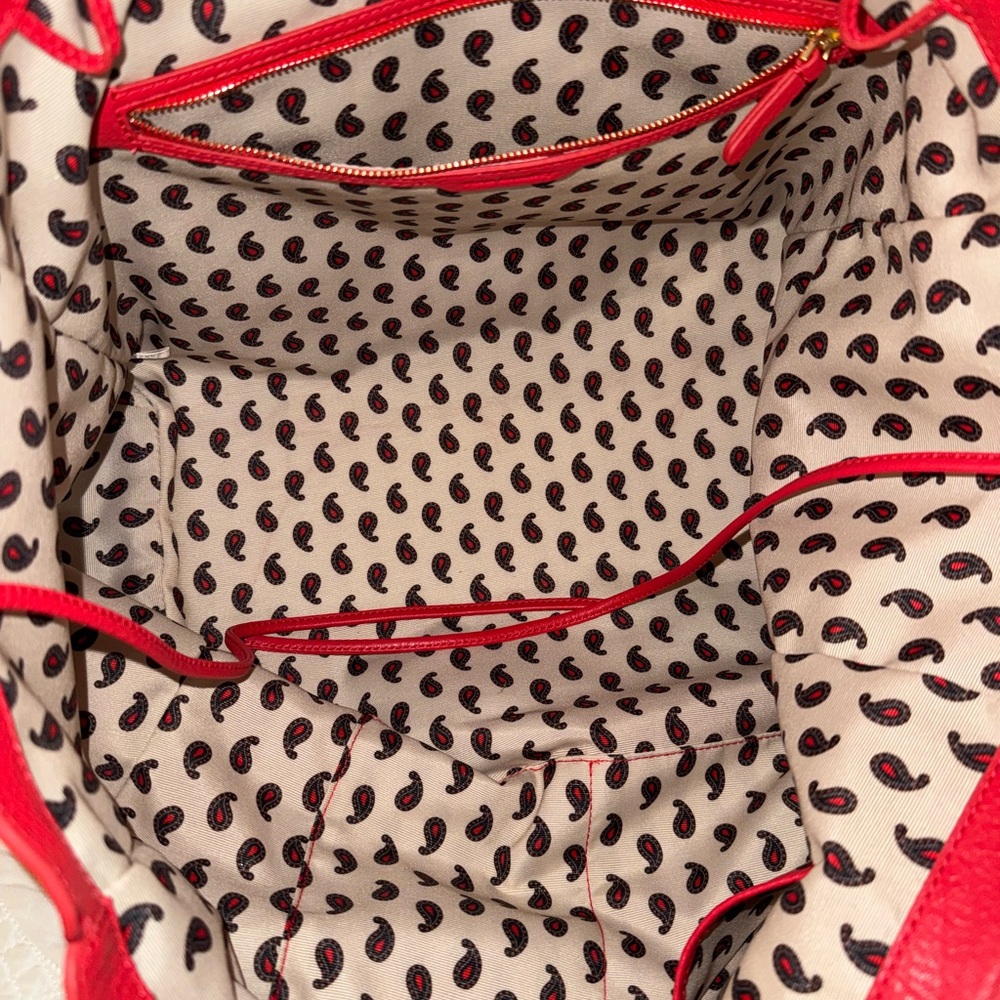 Vera Bradley Red Leather Tote Bag - Picture 3 of 3